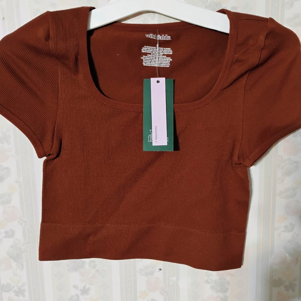 Wild Fable Women's Brown Crop Top
